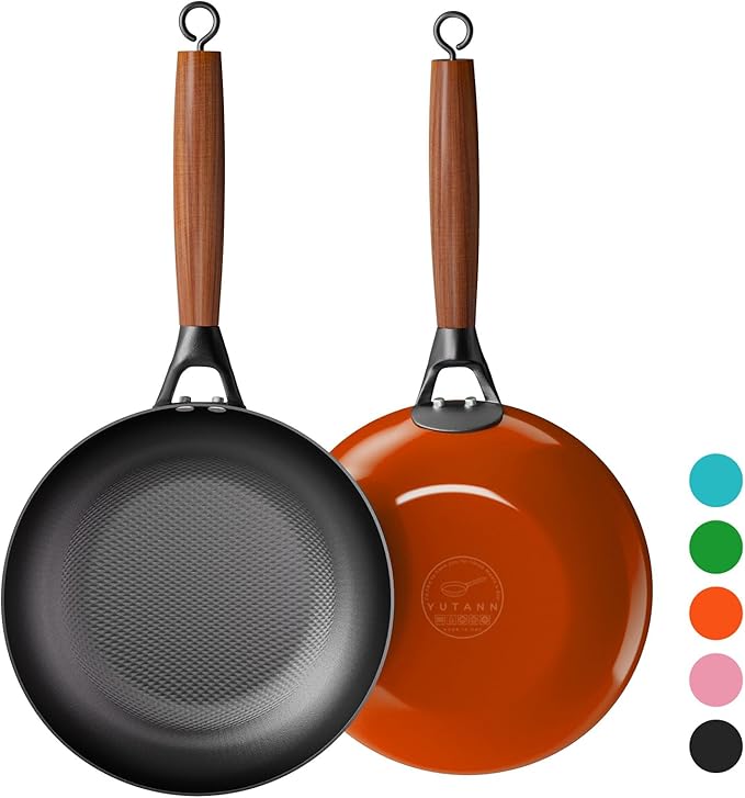 YUTANN Nonstick Frying Pan 12 inch, Ceramic Cast Iron Skillet, Lightweight Pre-seasoned Cast Iron Pan with Detachable Handle, Dishwasher & Oven Safe, Free of PFAS and PFOA