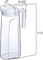 Amazing Abby - Slim - Tritan Pitcher (64 oz), Unbreakable Plastic Water Pitcher with Lid, BPA-Free, Heat-Resistant, Dishwasher-Safe, Great for Both Iced and Hot Drinks, Indoors and Outdoors, White
