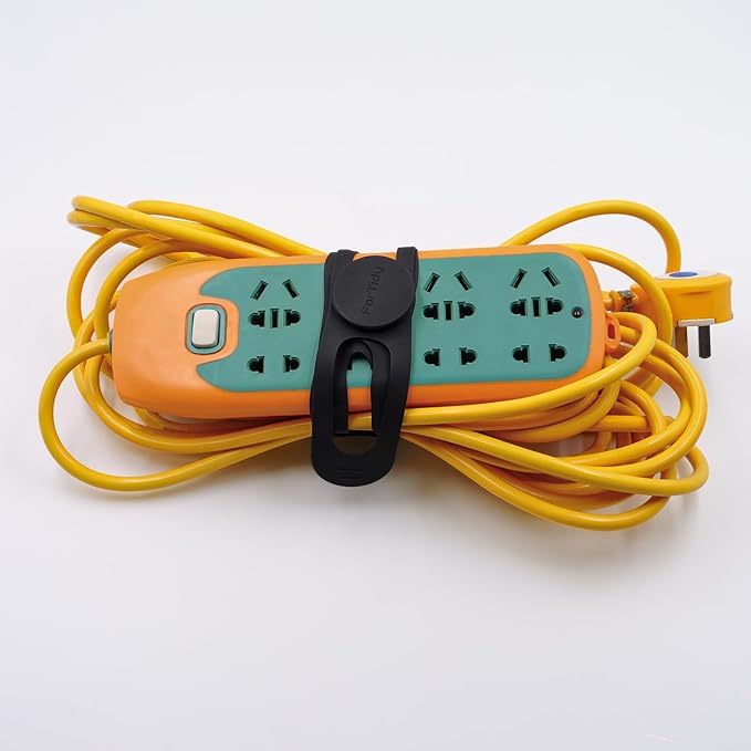 Silicone Latch Strap for Slow Cooker Lid, Pot, Bento Box, 21.65 In Reusable Elastic Self-Lock Silicone Tie for Bundling or Organizing Curtain, Cords, Yoga Mat, Camping Mat, 2pcs (Black&Gray)