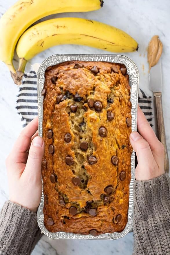 PARTY BARGAINS 2 Lb Aluminum Loaf Pan - 10 Pack, 8.5" x 4.5" x 2.5" Heavy Duty Disposable Bread Pans for Perfect for Baking, Lasagna, Meatloaf & Food Serving (Max 240°C)