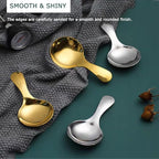Watris Veiyi 5PCS Short Handle Spoons, Small Scoops for Canisters, Mini Gold Spoons, Spice Jars Spoon for Salt Sugar Condiments Coffee Tea Dessert