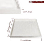 20 * 20 inches Leather Rectangle Serving Tray with Hole Handles,High-End Light Large Service Tray for Ottoman Tray, Tea, Food, Butler - Countertop, Kitchen,Family Dinner, Picnic(White)