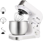 Kitchen in the box Stand Mixer,3.2Qt Mini Electric Food Mixer,6 Speeds Portable Lightweight Kitchen Mixer for Daily Use with Egg Whisk,Dough Hook,Flat Beater (White)