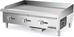 WILPREP Commercial Gas Griddle, 36 in. Gas Countertop Griddle with 3 30000 BTU U-Shaped Burners, NG LPG Compatible Flat Top Grill Hot Plate with Independent Knob Controls for Home Commercial Kitchen