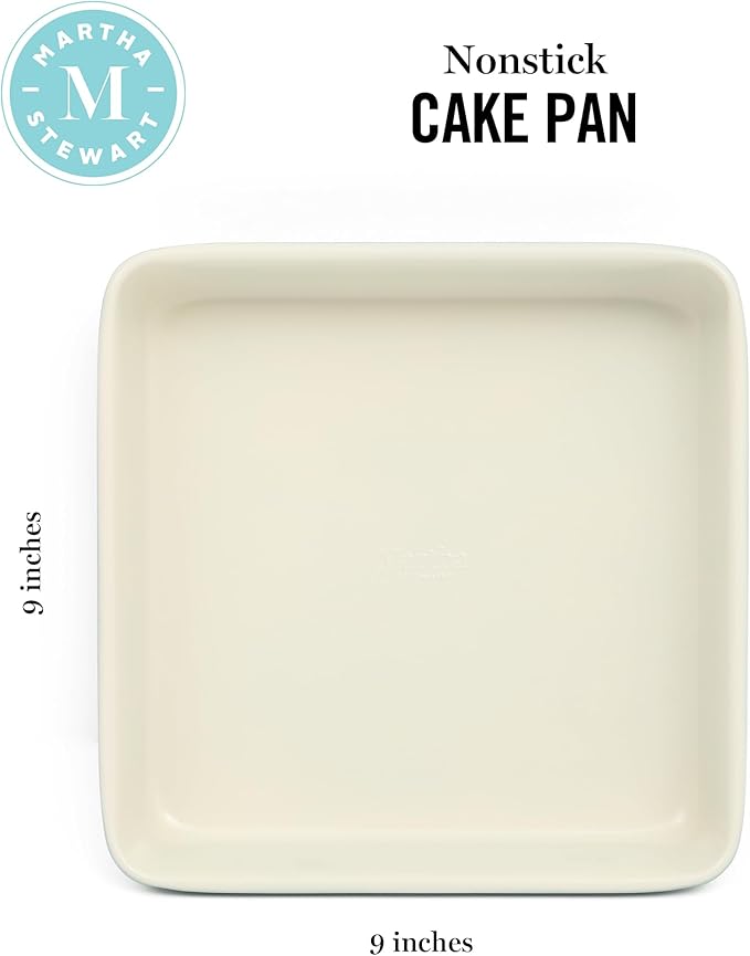 Martha Stewart Gallen 9 Inch Square Nonstick Carbon Steel Cake Pan - Teal