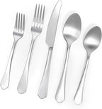 Roberts & Belk 20-Piece Amelia Satin Silverware Set – Flatware for 4 – Satin Matte Stainless Steel Utensils with Knives, Forks & Spoons