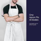 Unisex Apron with Pockets for Cooking, Salon & Art - 100% Cotton Adult Kitchen, Chef, Stylist Apron