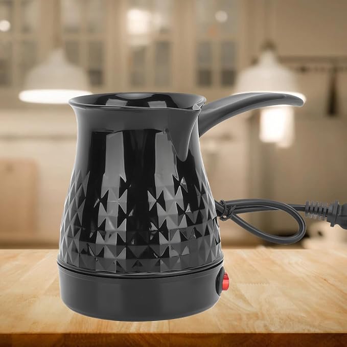 Turkish Coffee Pot, 600ml Electric Turkish Coffee Maker, ABS and Stainless Steel Turkish Coffee Machine with Removable Handle as Accessory for Heating Water and Others