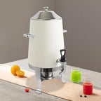 Coffee Urn with Fuel Holder 3.5 Gal/13L, Stainless Steel Beverage Dispenser Hot Drink Dispenser with Stand, Tea Water Coffee Chafer Urn for Parties Buffet Catering Commercial Home (Silver, White)