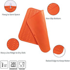Silicone Dish Drying Mat for Multiple Usage,Easy clean,Eco-friendly,Heat-resistant Silicone Mat for Kitchen Counter or Sink,Refrigerator or Drawer Liner Orange XL 18 inches x 16 inches