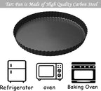 Tart Pans 9 Inch with Removable Bottom Fluted Pie Tart Pans, Round Non-Stick Pan Quiche Pan, for Baking Pizza Mousse Cakes, Christmas Dessert