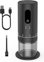 First Grind-While-Charging Rechargeable Coffee Grinder with Upgraded LED Battery Display, 1.7X Faster Grinding with 38 External Adjustable Settings & Ceramic Burrs, Portable for Travel, Camping, etc