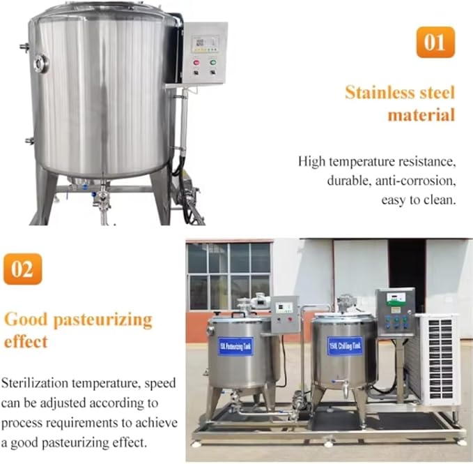 Commercial Yogurt Maker Machine with Milk Pasteurizer & Cooler，Dairy Equipment for Milk Cooling, Pasteurization, Yogurt Fermentation，Fits Dairy Farms, Milk Collection Stations, Food Factories