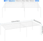 Expandable Storage Shelf, Pantry Organizers and Storage, Adjustable Rustproof Metal Wire Spice Rack, Space Saver Kitchen Storage Shelves for Pan, Pot, Countertop, Drawer, Fridge, Set of 2, White