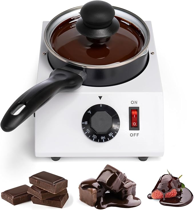 Dyna-Living Chocolate Melting Pot Chocolate Melter Pot 40W Chocolate Warmer for Melting Chocolate, Chocolate Tempering Machine for Home, Electric Chocolate Fountain Machine for Chocolate Melts