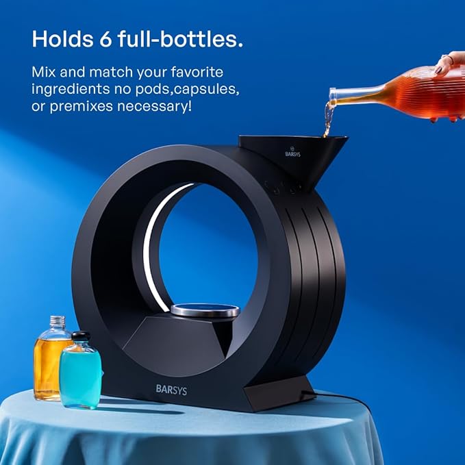 Barsys 360 Cocktail Maker Machine (Black) : Smart Margarita Machine & Home Bartender Drink Maker for Cocktails, Mixed Drinks, and Mocktails