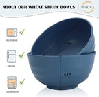 Wheat Straw Bowls Set 60 OZ Unbreakable Large Cereal Bowls Set of 6 Microwave and Dishwasher Safe Bowls Big Bowls for Camping and Party BPA Free Soup Bowl for Serving Oatmeal and Salad (Blue)
