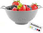Meadow Lane 6-inch Small Colander, BPA-Free, Dishwasher Safe, Double Handles, Compact Food Strainer for Berries, Veggies and Pasta, 3-Cup Capacity, Silver Gray