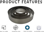 Maystore's Set of 4 Cake Rings 4-6-8-10 Inch – Round Cake Cutter Ring Mold with Premium Stainless Steel – Perfect Cake Ring for Baking, Pastry, and English Muffin – Ideal for Creating Circles.