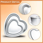 6 3 8 3 heart cake pan, Baking Pan,Anodized Heart Cake Pan, Aluminum Cake Pan, For Valentine s Day Wedding Birthday and Other Occasions Cake.silver