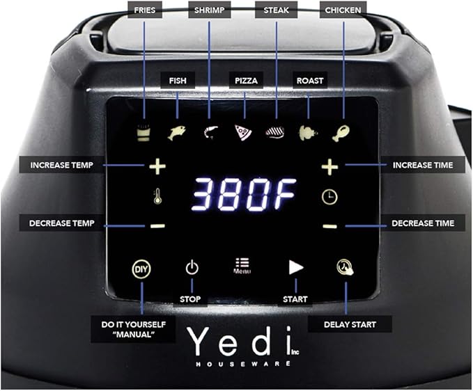 Yedi Capital Air Fryer Lid and Dehydrator, 7 Presets, DIY Function, and Delay Start Function