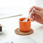 Ceramic Espresso Cups Set of 2 or 4-3oz Demitasse Cups for Coffee & Tea, No Handles, Durable & Dishwasher Safe (bisque, 4)