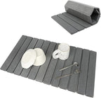 Large Stone Dish Drying Mat for Kitchen Counter Eco - Friendly Absorbent Diatomaceous Earth Bath Mat Quick Dry for Kitchen Dishes Bottles Cups Bathroom Any Countertop (Dark Grey24"×16"Square)