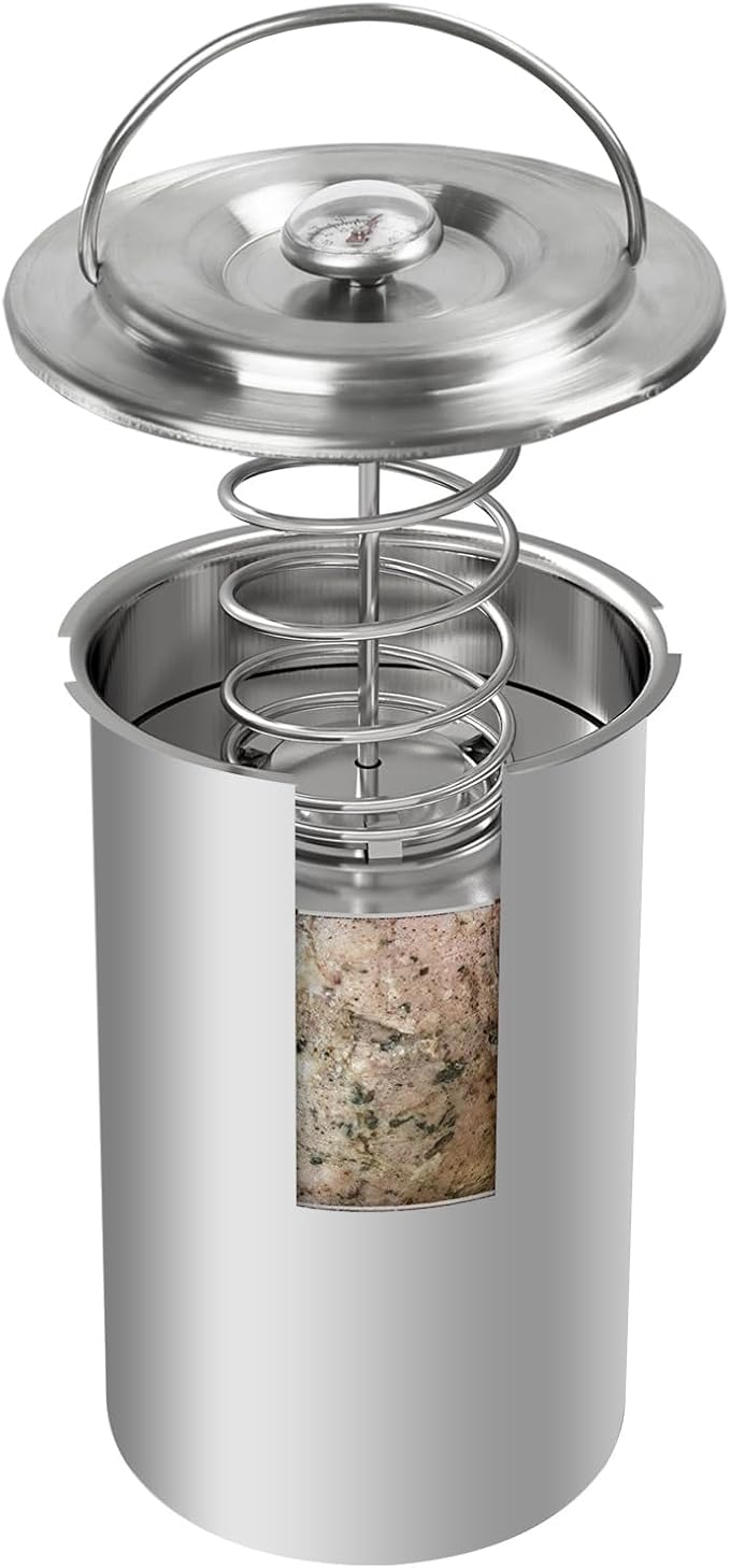 Stainless Steel Ham Maker Meat Press Cooker for Making Healthy Homemade Deli Meat with Thermometer - Kitchen Bacon Pressure Cookers Boiler Pot Pan Stove