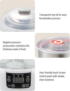 Pilipane Electric Yogurt Maker Machine 1.2L Homemade Yogurt Natto Maker Small Home Yogurt Incubator with Jars Stainless Steel Liner