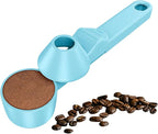 Coffee Scoop & Funnel for Reusable K Cup Refillable Coffee Pods, Coffee Measuring Spoon 2 Tablespoon Capacity, Scoop with Funnel for Ground Coffee, Protein Powder, Tea (Blue, 1 Pack)
