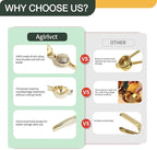 Lemon Squeezer, Heavy Duty Zinc Alloy Manual Lemon Juicer, High Yield Threaded Groove Small Oranges Limes Citrus Juicer Hand Press, Juice Maker for Cocktails Home Restaurant Kitchen Utensils(Gold)