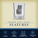 Heritage Pewter Whitetail Deer Square Shot Glass | Hand-Sculpted 1.5 Ounce Shot Glass | Intricately Crafted Metal Pewter Inlay