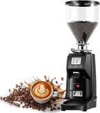 Electric Coffee Grinder, Low Noise Flat Burr Grinder Coffee 19 Settings & Digital Timer Display,Commercial Espresso Coffee Grinders,with 500/1500ML Large Capacity 500ml-Black