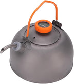 0.8L Camping with Thermometer, Lightweight Teapot Outdoor Camping Coffee Pot Tea Kettle for Boiling Water, Portable Camp Tea Pot Cookware for Hiking Backpacking Kitchen (Ti)