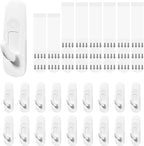 Large Utility Hooks 20 Hooks + 22 Adhesive Strips,Damage Free Hanging Wall Hooks with Adhesive Strips,No Tools Adhesive Hooks for Coat, Door,Key Holder,Christmas Decorations (Holds up to 5 lb)