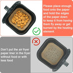 BYKITCHEN Square Air Fryer Liners for 2 to 5 Qt, Set of 100, 8 Inch Perforated Small Air Fryer Parchment Paper, Mini Air Fryer Filters for Basket, Compatible with Chefman, Instant Vortex, Dash & More