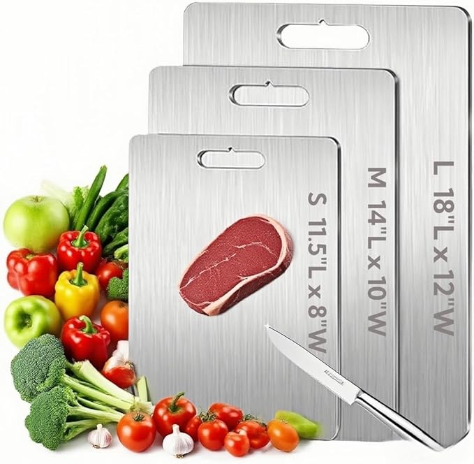 Titanium Cutting Board Pure Cutting Board for Kitchen Food-Grade Chopping Board for Meat, Vegetables & Fruits, Suitable For Kitchen & Outdoor Camping