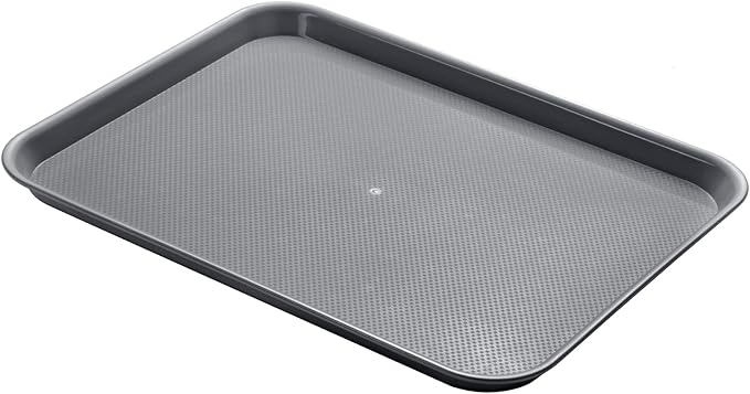Plastic Cafeteria Trays,Fast Food Serving Trays,13"X17",Set of 6 (Gray)