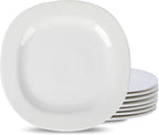 Stone Lain Quadro 4-Piece Dinner Plate Set Porcelain, White
