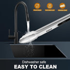 Small Tongs For Cooking, Mini 7 inch Kitchen Tongs -Heat Resistant 600 Degrees Stainless Steel and Non-Slip handle - Perfect for Cooking, Salad, Pasta, Steaks, Vegetables,Dishwasher safe