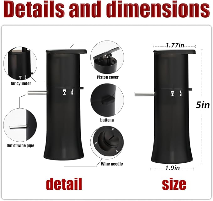 Vacuum Wine Dispenser, Multifunctional Wine Aerator, Wine Preservation System, Switchable Decanter & Wine Storage Function, Wine Accessories Gift for Wine Lovers, No Power & Consumables Required