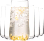 Water Glasses Set of 6, 17.5oz Large Drinking Glasses, Clear Crystal Lightweight Glass cups, Glassware Set for Juice,Iced Tea,Mojito,kitchen and bar,Gifts