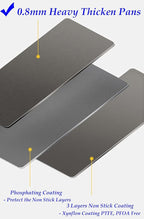 Thicken 1/4 Quarter Cookie Baking Sheet Pan 13.58 x 9.84Inch (Inner 12.8x9.06) Non-Stick Carbon Steel Bakeware 2 Pack