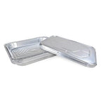 IDL Packaging Half-Size Aluminum Steam Table Pans with Lids - Shallow, 13" x 11" x 1.5" (Pack of 5) - Disposable Foil Pan for Grilling, Roasting, BBQ, Cooking, Baking, Freezing
