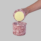 Green Onyx Butter Keeper, Round Marble Butter Dish, 4 inches, 3.5 inch Diameter (Strawberry Pink, 4 Inch)