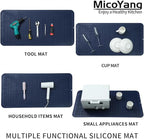 Silicone Dish Drying Mat for Multiple Usage,Easy clean,Eco-friendly,Heat-resistant Silicone Mat for Kitchen Counter or Sink,Refrigerator or Drawer Liner Navy Blue 5XL 36inches x 18inches