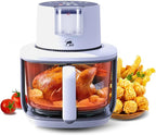 X&E 6-in-1 Glass Air Fryer,5QT Large Capacity, Up to 400°F High Heat,Food-Grade Borosilicate Glass,Easy-Clean Nonstick Basket, Smart Timer & Presets,Healthier, Less Oil Cooking