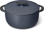 Caraway Enameled Dutch Oven - 6.5 qt Cast Iron Dutch Oven With Lid - 3 Layer Enamel Coating - No Seasoning Required - Compatible With All Stovetops - Oven Safe - No Forever Chemicals - Midnight Blue
