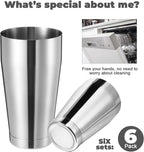 Sabary 12 Pcs Cocktail Shakers Professional Bar Shaker Boston Set Stainless Steel Martini Drink Mixer Basic Tool Weighted Shake Metal Can Cocktail Shaker Set, 18 Oz, 28 oz (Silver)