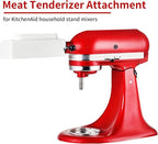 Meat Tenderizer Attachment Compatible with KitchenAid and Cuisinart Stand Mixers, Meat Tenderizer with Stainless Steel Gears, Tenderize Meat More Smoothly and Cooking Effortless, White